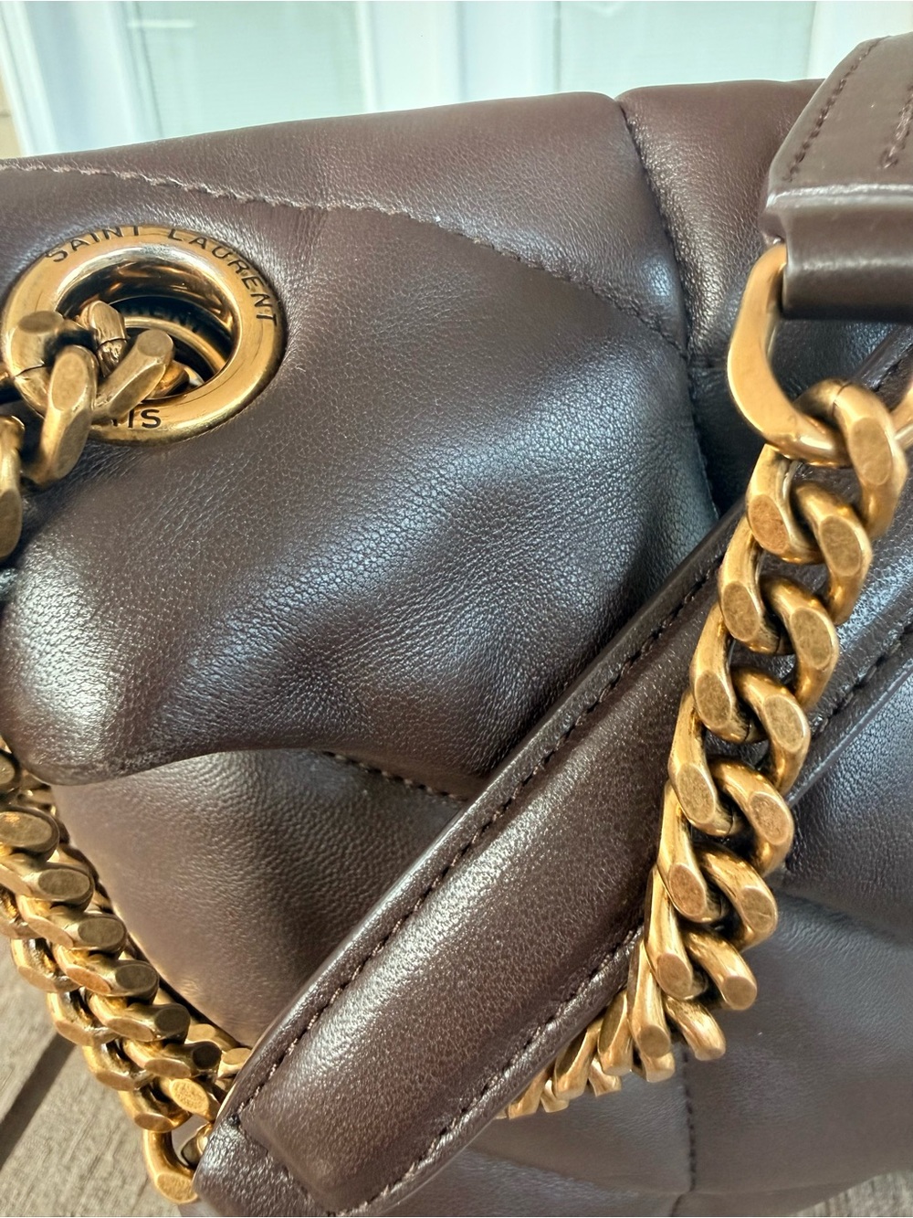 Saint Laurent YSL Loulou Puffer Medium Dark Ganache Lambskin Shoulder Bag - Picture 12 of 16